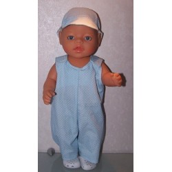 overal blauw stippen baby born 43cm