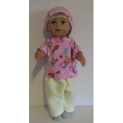 complete set geel met vogels roze baby born 43cm
