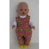 overal setje groen vogels hard roze baby born 43cm