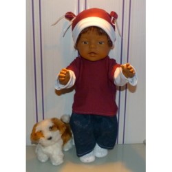 sportief setje bordo rood wit baby born 43cm