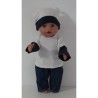sportief setje wit met blauw baby born 43cm