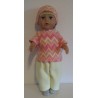 complete set geel met roze gestreept baby born 43cm