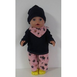 herfst setje roze kroontjes baby born 43cm
