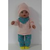 herfst setje groen met roze baby born 43cm