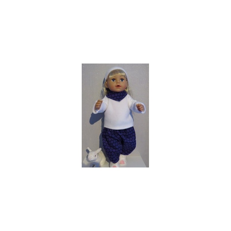 herfst setje paars met bloemen baby born 43cm