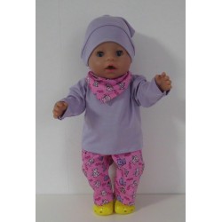 herfst setje roze kat baby born 43cm