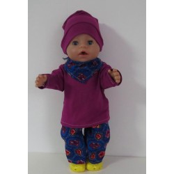 herfst setje blauw roosjes baby born 43cm