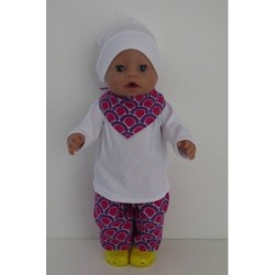 herfst setje roze retro baby born 43cm