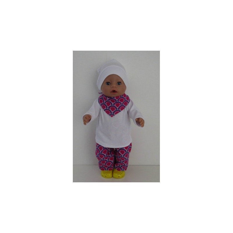 herfst setje roze retro baby born 43cm