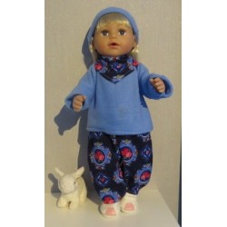 herfst setje blauw roosjes baby born 43cm