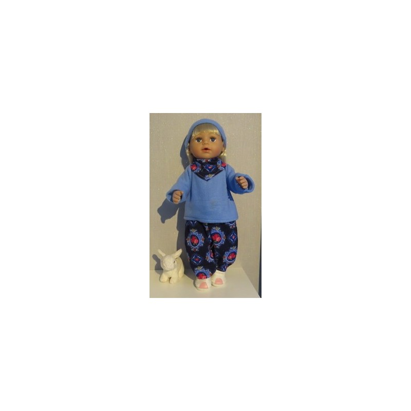 herfst setje blauw roosjes baby born 43cm