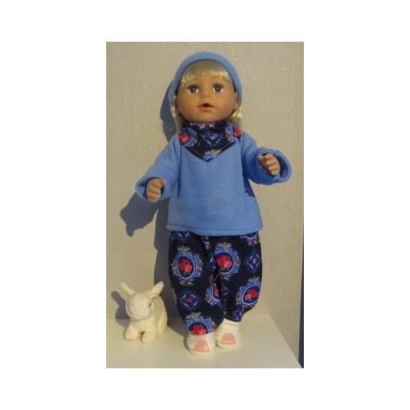 herfst setje blauw roosjes baby born 43cm
