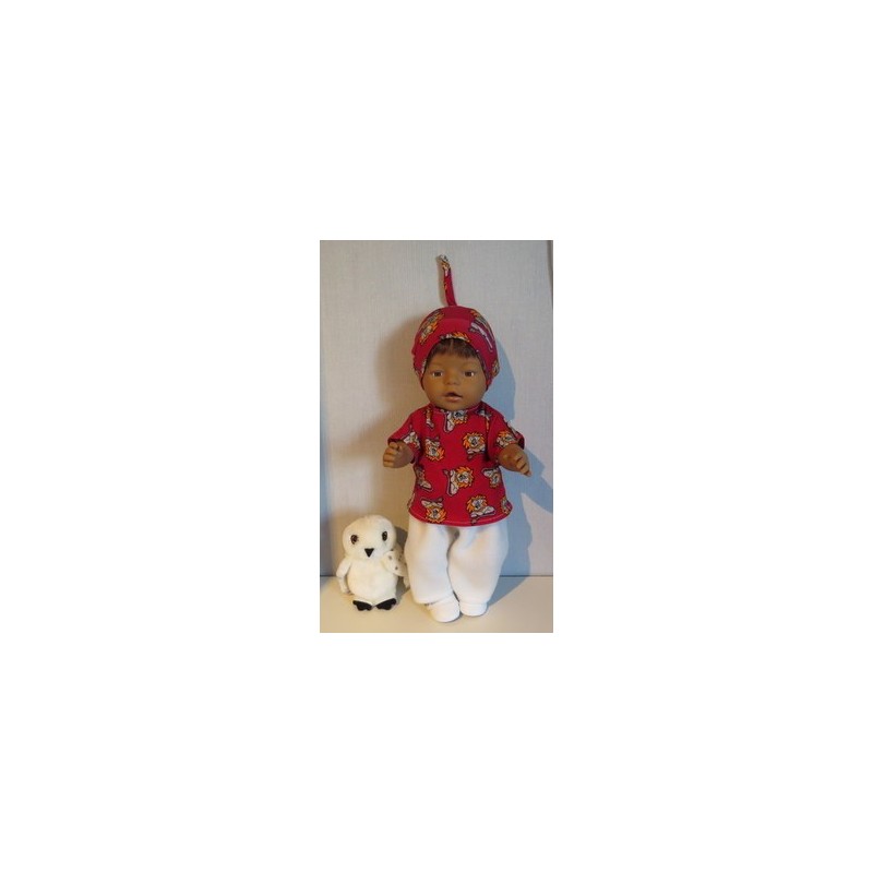 complete set met leeuwen rood baby born 43cm