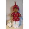 complete set met leeuwen rood baby born 43cm