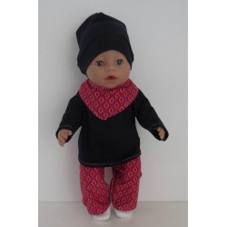 herfst setje retro roze baby born 43cm
