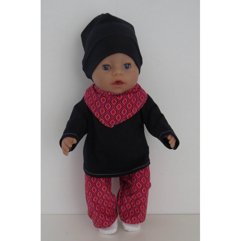 herfst setje retro roze baby born 43cm