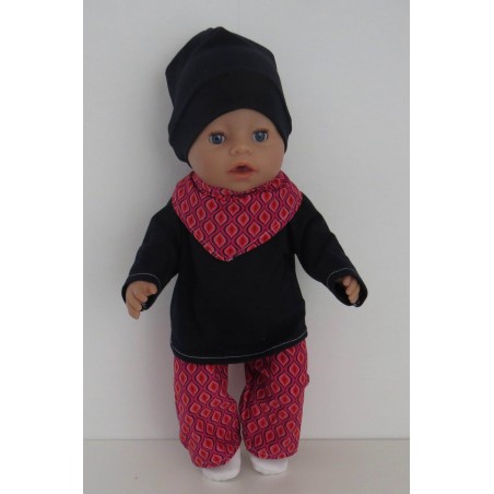 herfst setje retro roze baby born 43cm