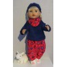 herfst setje rood met blauw baby born 43cm