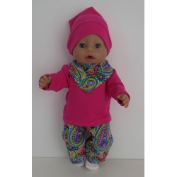 herfst setje groen retro baby born 43cm
