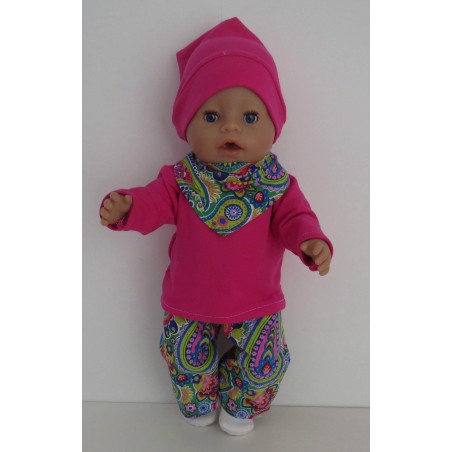 herfst setje groen retro baby born 43cm