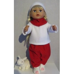 herfst setje rood stippen baby born 43cm