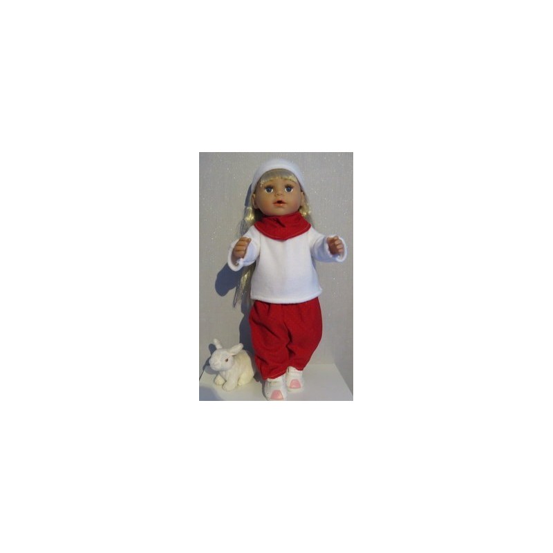 herfst setje rood stippen baby born 43cm