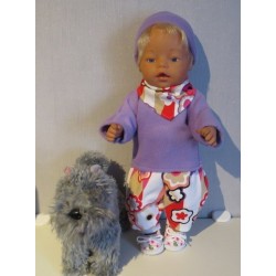 herfst setje wit bloemen baby born 43cm
