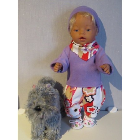 herfst setje wit bloemen baby born 43cm