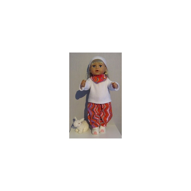 herfst setje roze gestreept baby born 43cm