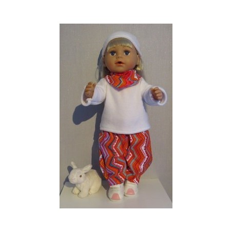 herfst setje roze gestreept baby born 43cm