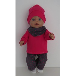 herfst setje grijs met sterren roze baby born 43cm