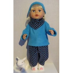 herfst setje bruin met steren blauw baby born 43cm