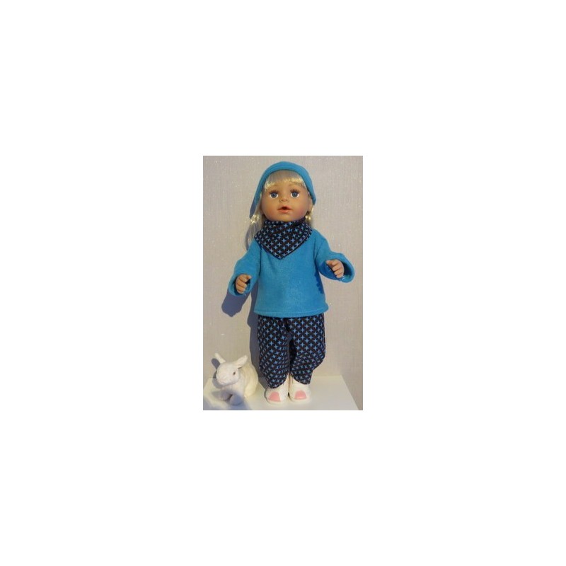 herfst setje bruin met steren blauw baby born 43cm