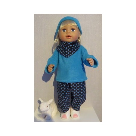 herfst setje bruin met steren blauw baby born 43cm
