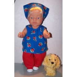 hes setje blauw roosjes baby born 43cm