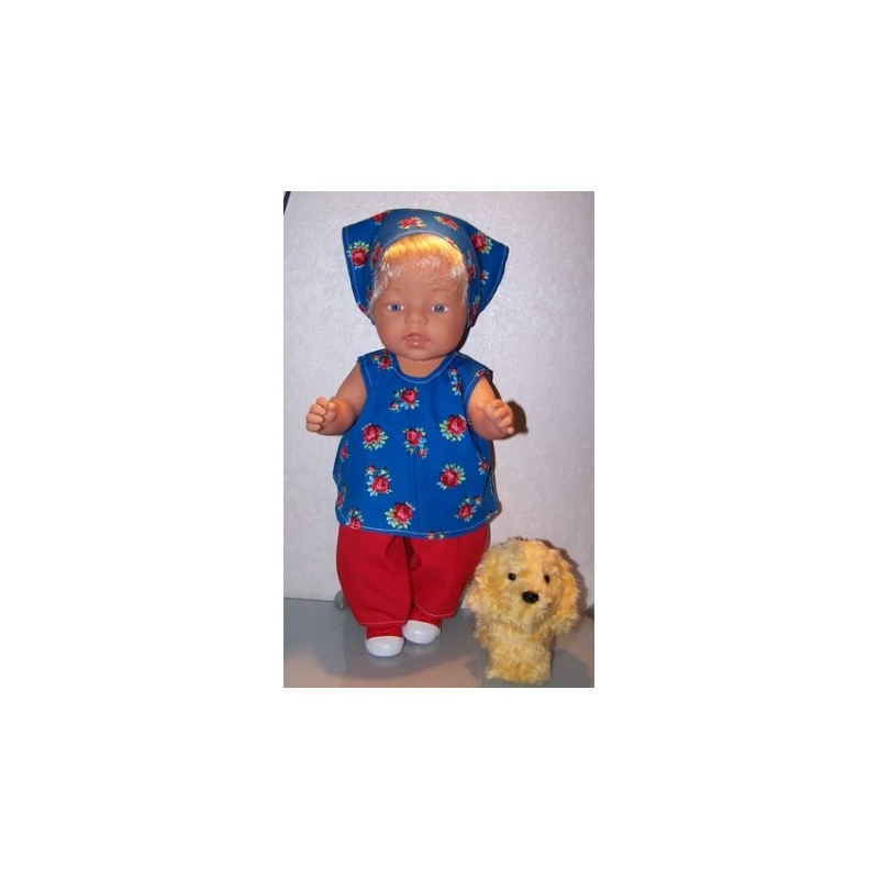 hes setje blauw roosjes baby born 43cm