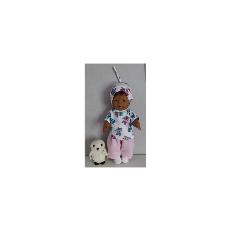 complete set roze met vossen gekleurd baby born 43cm