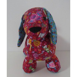 knuffel teckel rood snoepjes 30/25cm