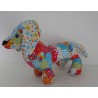 knuffel teckel gekleurd met wit  30/25cm
