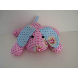 knuffel puppy roze roosjes 38cm