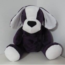knuffel zittende hond paars 30cm
