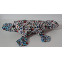knuffel vogelbekdier wit met blauw 30cm