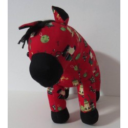 knuffel ezel rood kerst 38/33cm