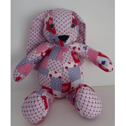 knuffel konijn met rood 46cm