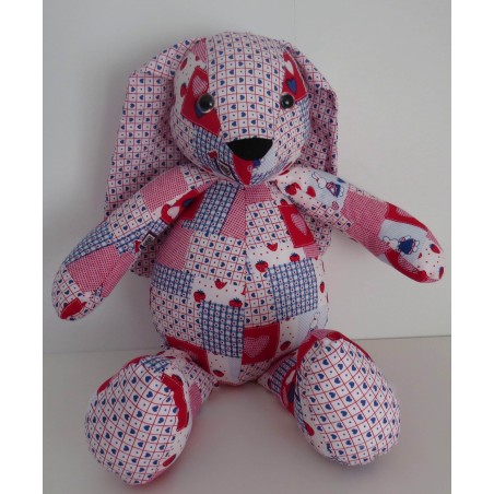 knuffel konijn met rood 46cm