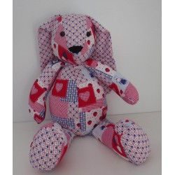 knuffel konijn met rood 38cm