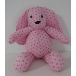 knuffel konijn roze met sterren 46cm