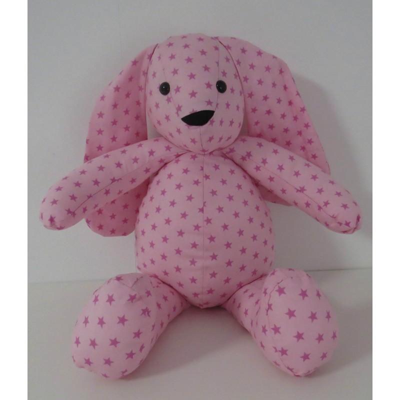 knuffel konijn roze met sterren 46cm
