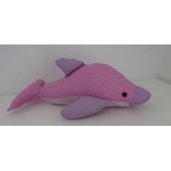 knuffel dolfijn roze stippen 42cm