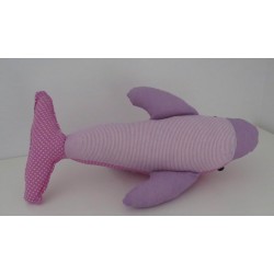 knuffel dolfijn roze stippen 42cm